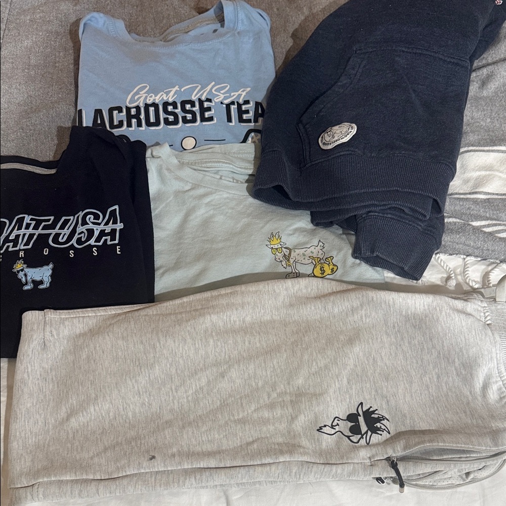 GOAT USA Graphic Tees, jogger and Sweatshirt Bundle